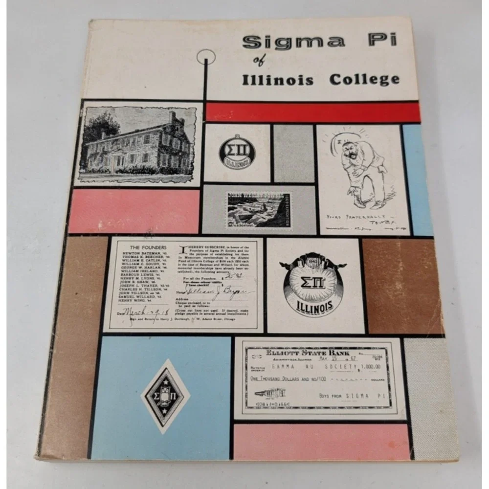 Sigma Pi Society of Illinois College Jacksonville Illinois History Book VTG 1971