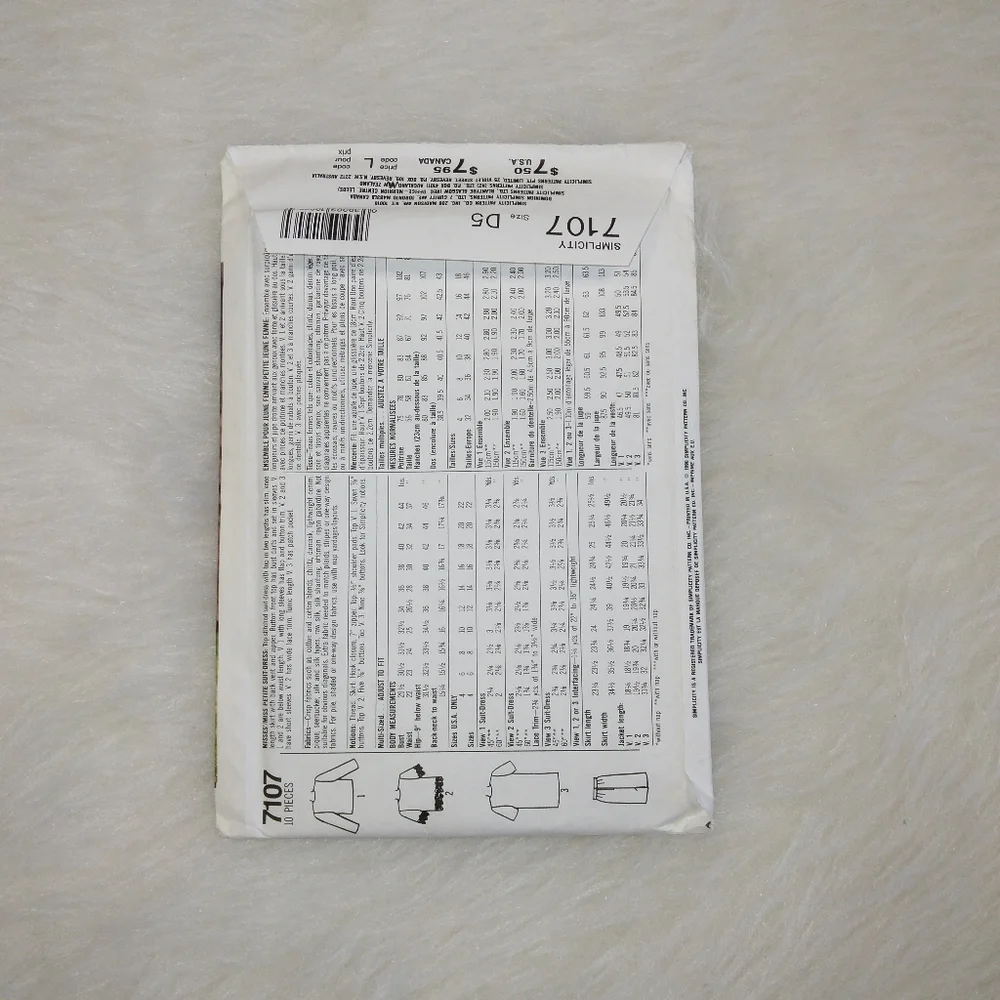 Simplicity sewing pattern