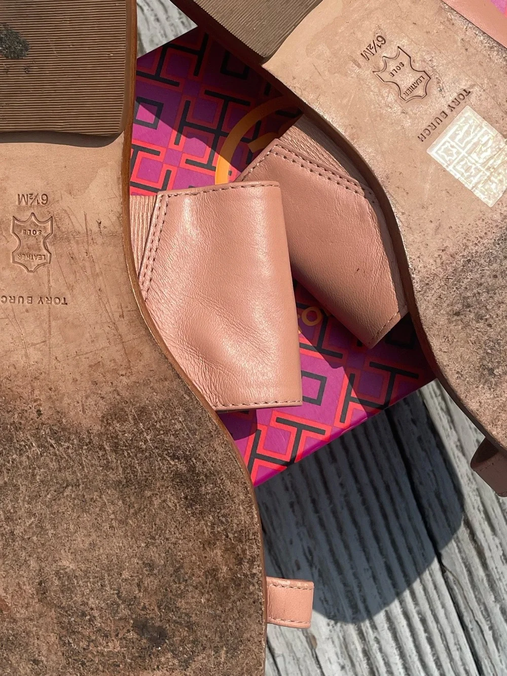 Tory Burch leather slides