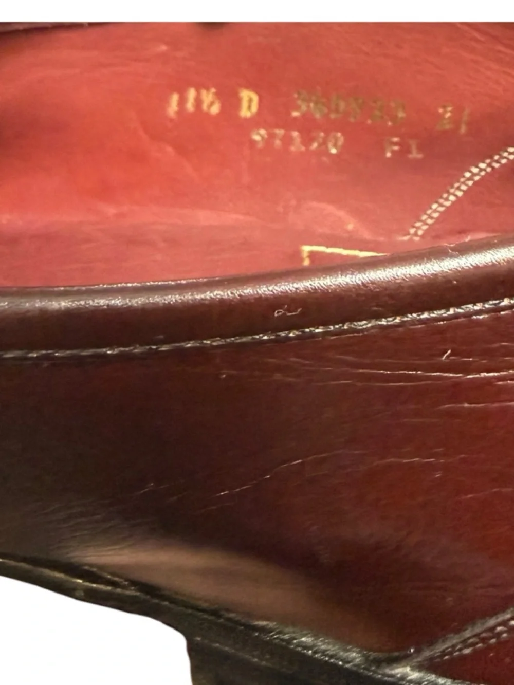 Florsheim Royal Imperial Burgundy Brown Leather Horsebit Loafers 11.5 D Vintage