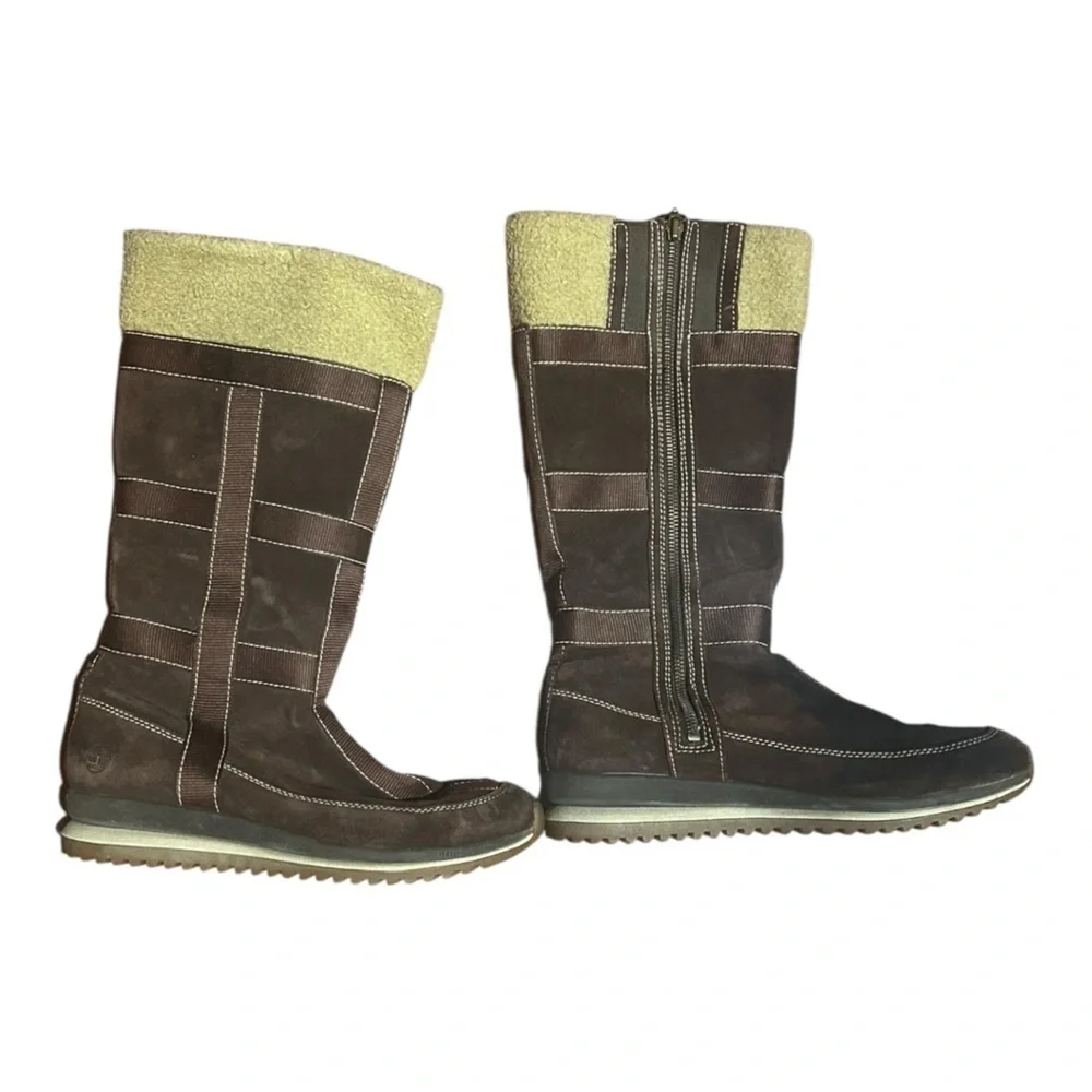 Timberland Women’s Tall Brown Suede Boots with Sherpa Trim Size 9M