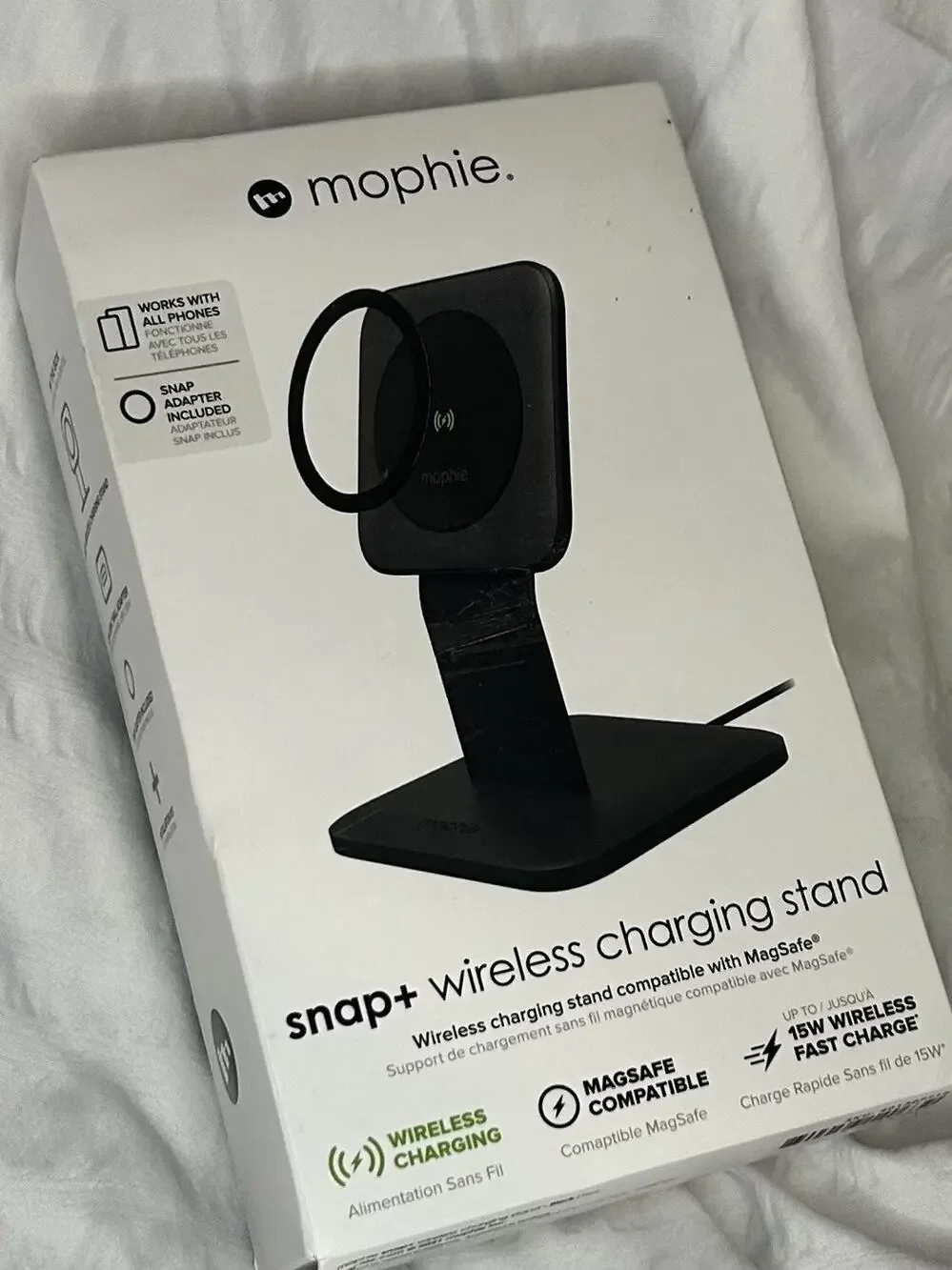 Mophie Snap+ 15W Fast Charge Wireless Charging Stand with MagSafe Compatibility
