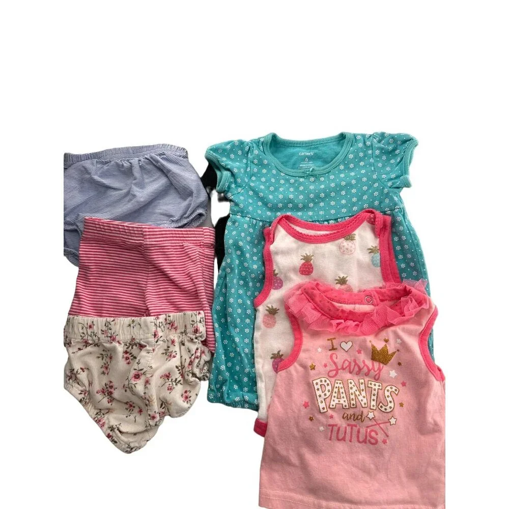 Baby Girls Assorted One piece & Shorts Bundle - Sizes‎ 6M Cotton Blend 15 Piece