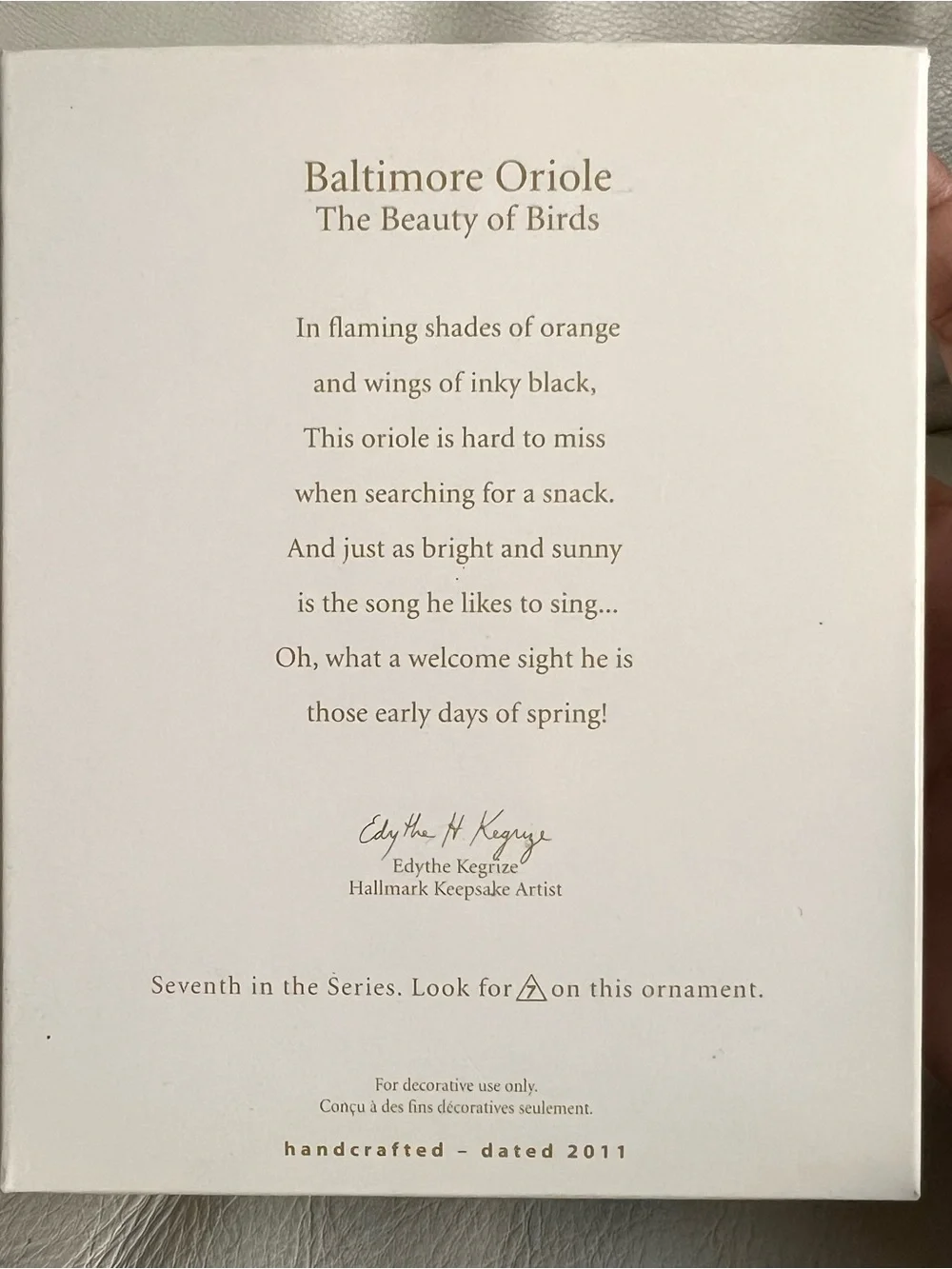N/A baltimore oriole