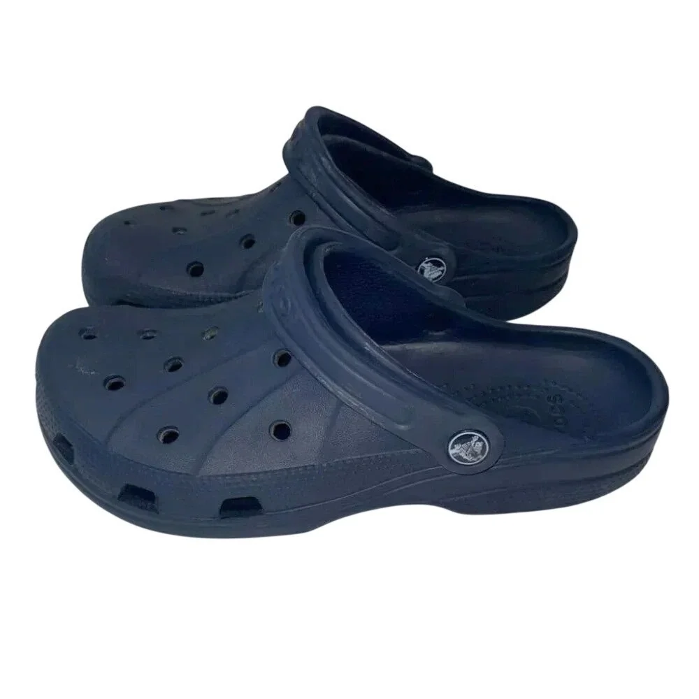 Crocs Classic Clogs Men‎ 7 Women 9 Navy Blue Slip On Comfort Water Shoes