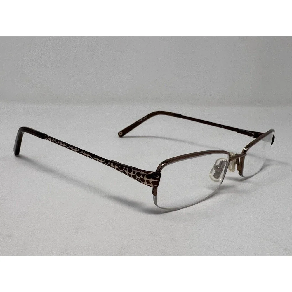 Coach Moira 1010 Eyeglass Frames Only 50-16-135 Metallic Half Rim Authentic
