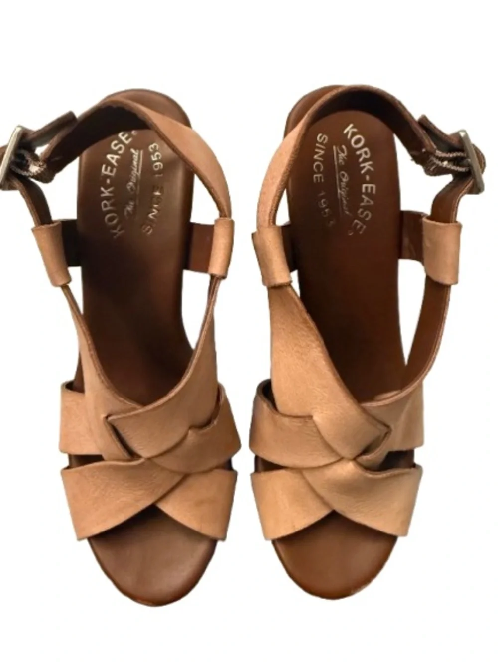 Kork-Ease Tan Leather Platform Sandals