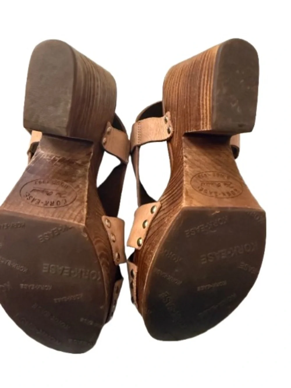 Kork-Ease Tan Leather Platform Sandals