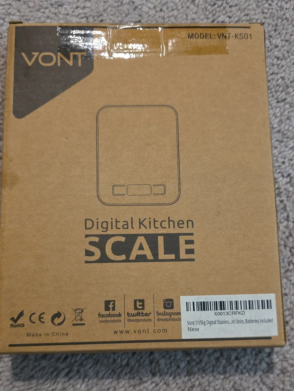 Vont Digital Kitchen Scale