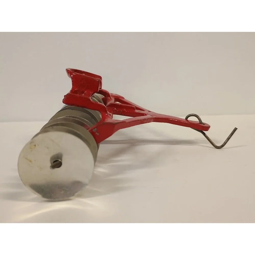 Vintage Red Die Cast Metal Toy Farm Disc Harrow Miniature Agricultural Implement