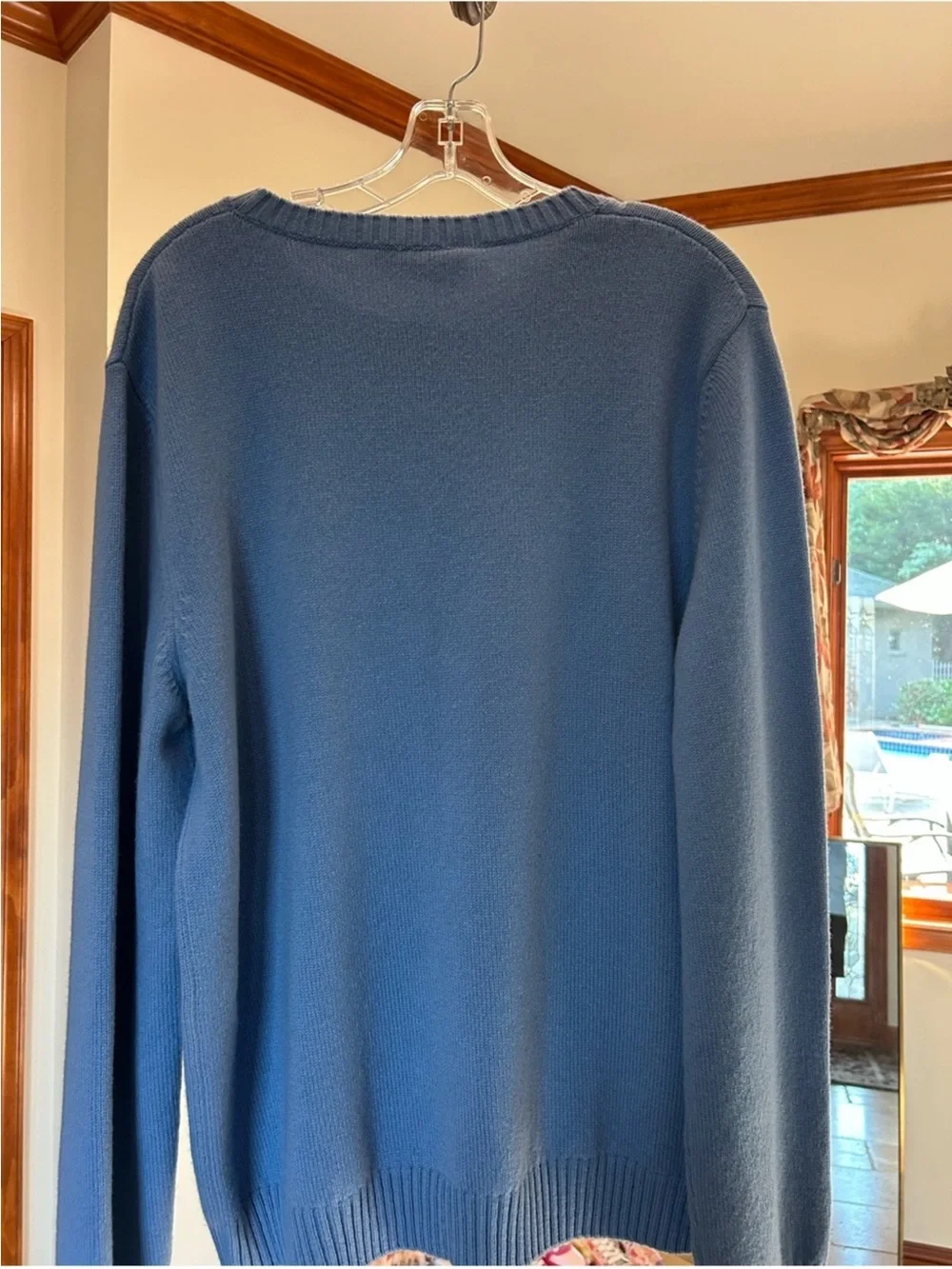 Men’s Gucci, light blue felted wool neck, crewneck sweater size XXXL