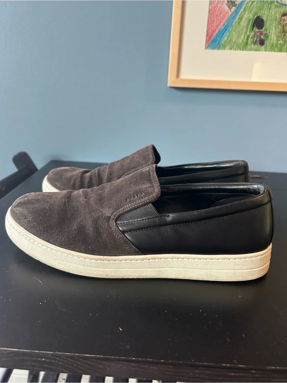 Prada grey suede