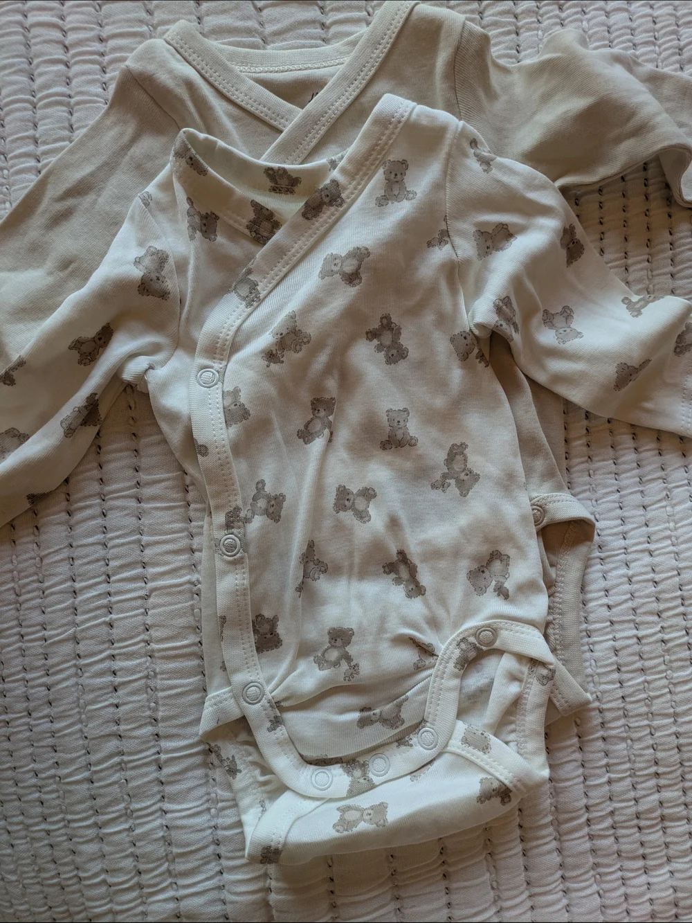 H&M Cream Cotton Baby One-Piece Bodysuit - 3 Pack