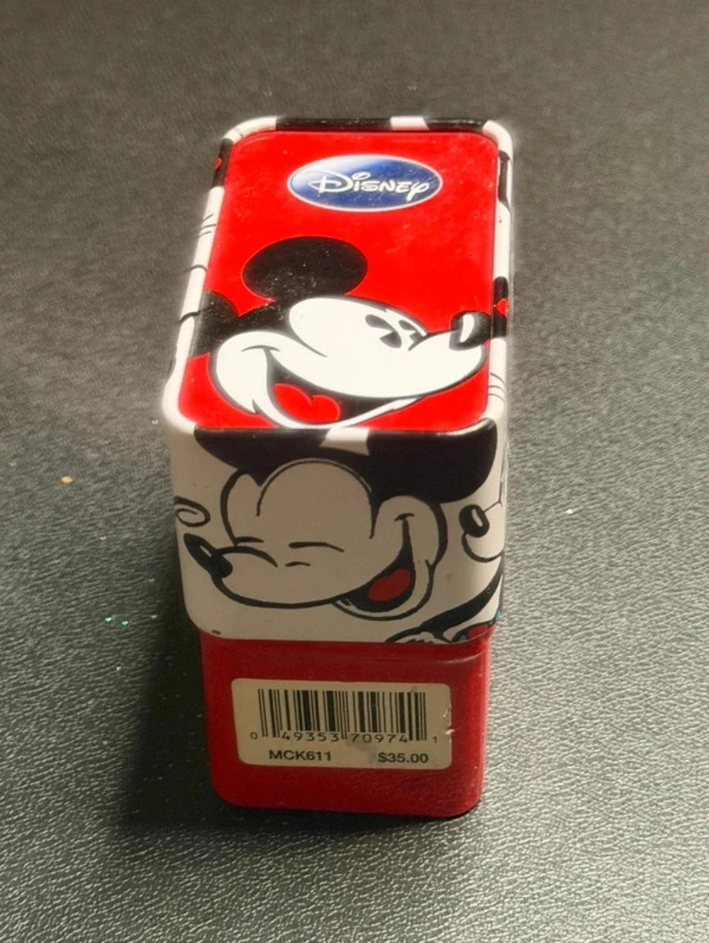 Disney Mickey Mouse Classic MCK611 Watch Black Leather Strap w/ Tin Case
