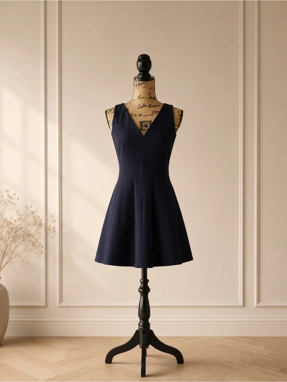 Tory Burch Navy Sleeveless Midi Dress