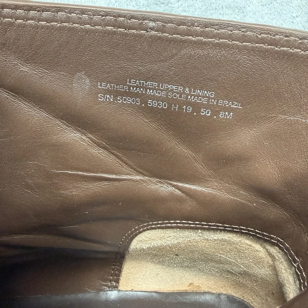 Tory Burch Colton Brown Leather Ankle Moto Boots Booties Women's Size 8M 50903