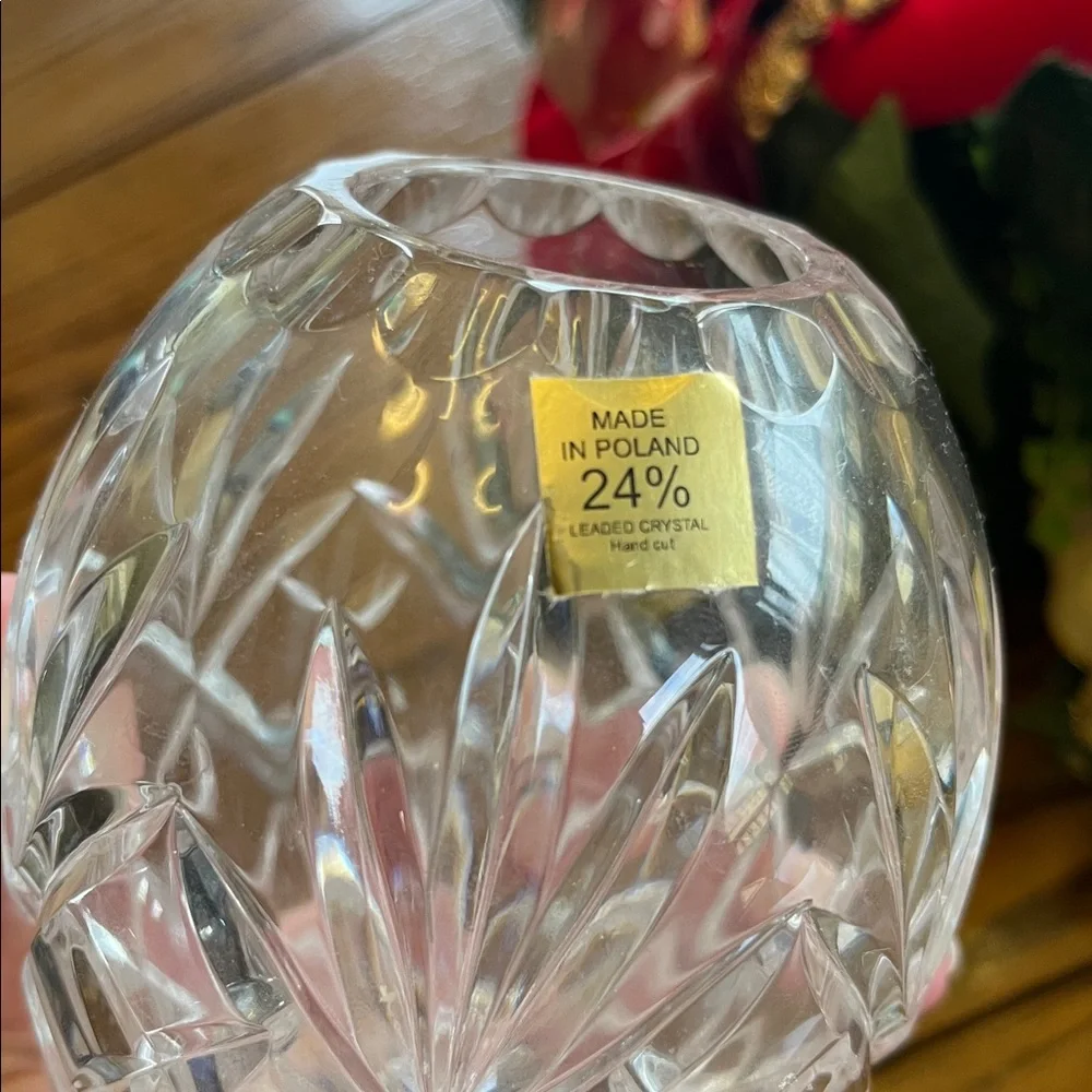 Elegant Crystal Vase 24% Crystal Lead Made in Poland