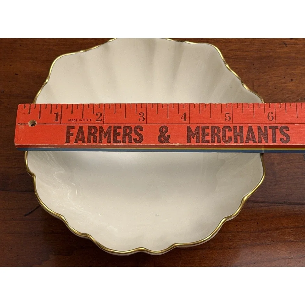 Vintage Lenox Symphony Sculptured Footed Bowl 24K Gold Trim Ivory‎