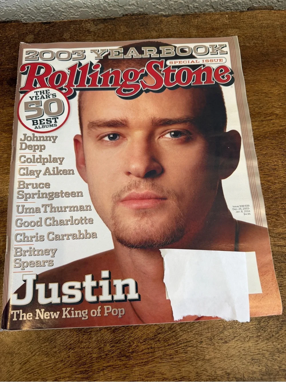 Rolling Stone Justin Timberlake 2003 Yearbook Special Issue December 25, 2003