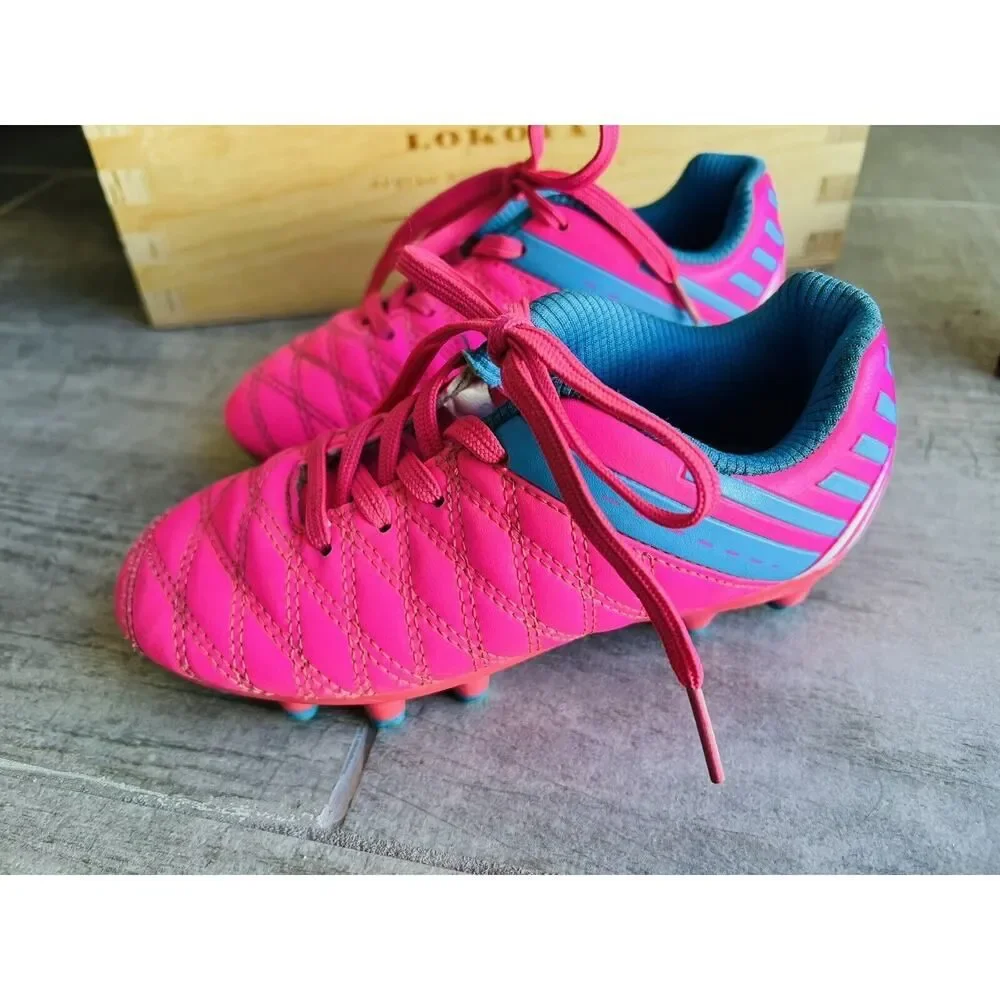 BROOMAN Youth Kids Girls Neon Pink Soccer Softball Cleats Athletic Shoes 11