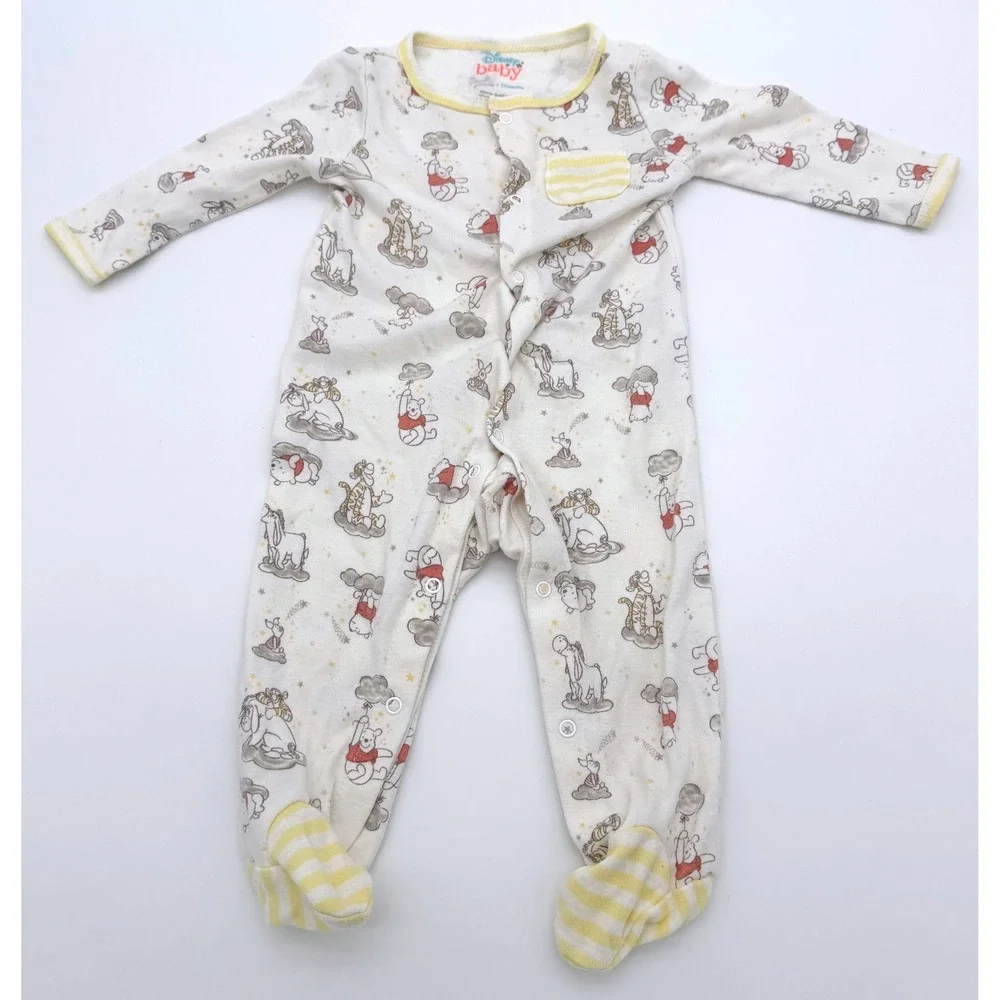 Disney Baby Winnie‎ the Pooh Footed Snap Sleeper Pajamas 3/6M