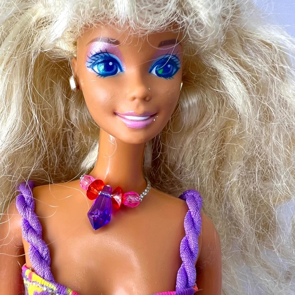 Mattel‎ Vintage Glitter Beach Barbie 1992 with Jewelry and Bikini Swimsuit 3602