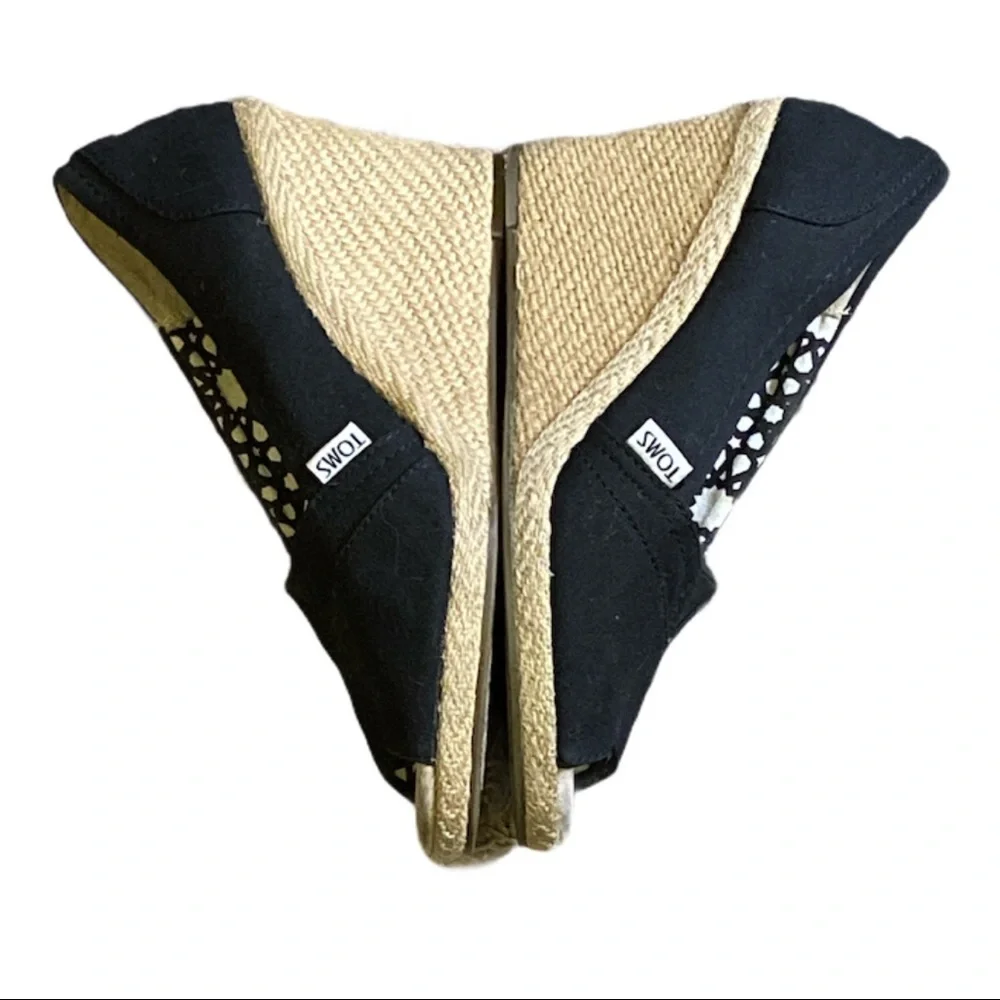❤️TOMS‎ Corbel Black Wedge ~ 9