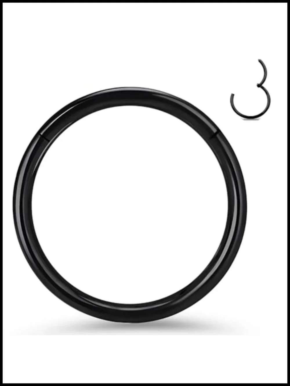 Titanium Hinged Nose Rings Hoop 20G 18G 16G 14G 12G G23 Implant Grade Clicker