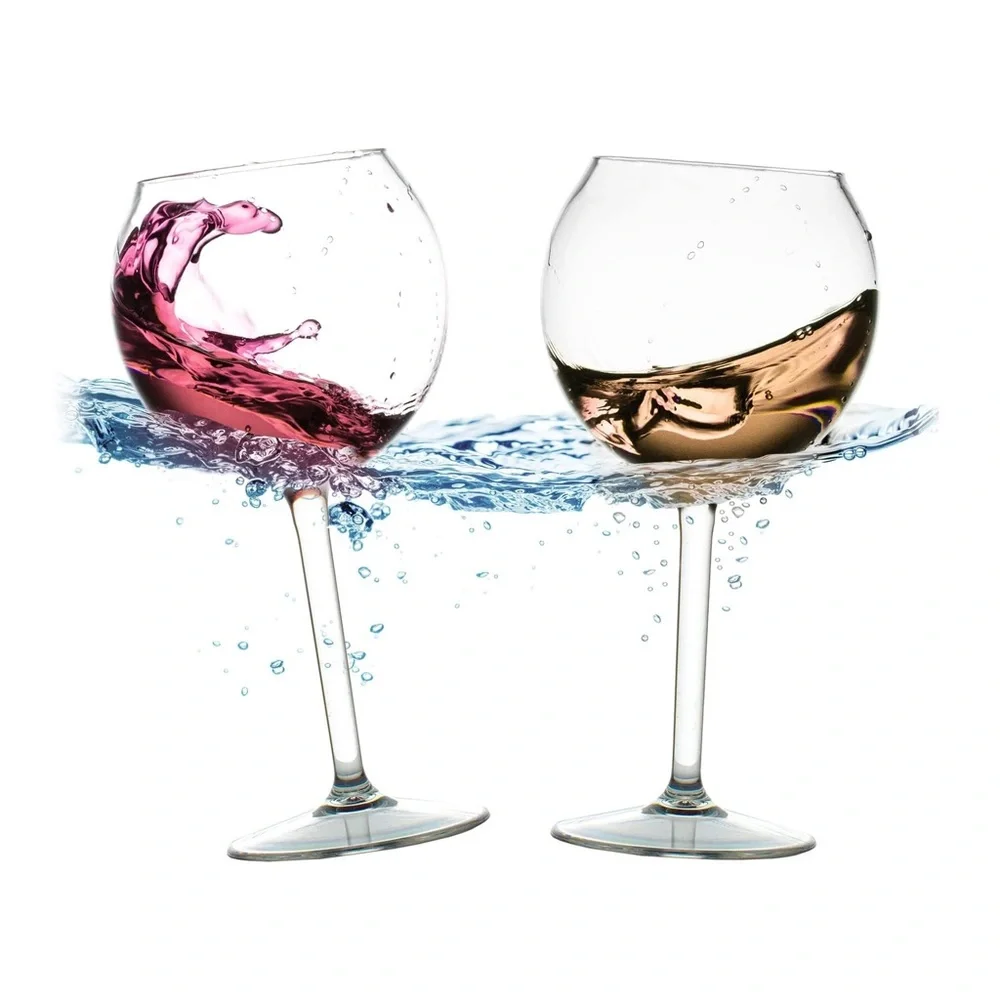 Floating Wine Glasses for Pool (Set of 2) - Pool Wine Glasses That Float