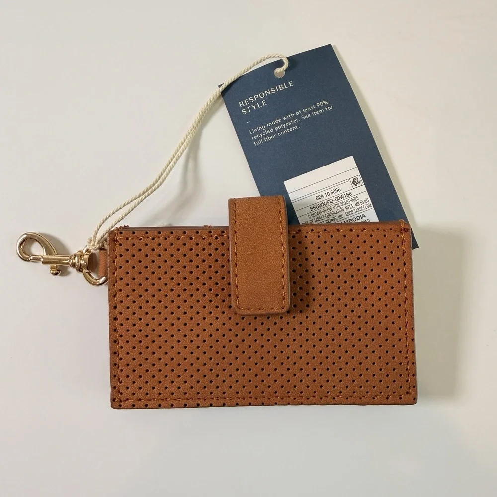 Universal Thread Brown Women's Wallet Solid Folding, Multiple Card Slots, Snap