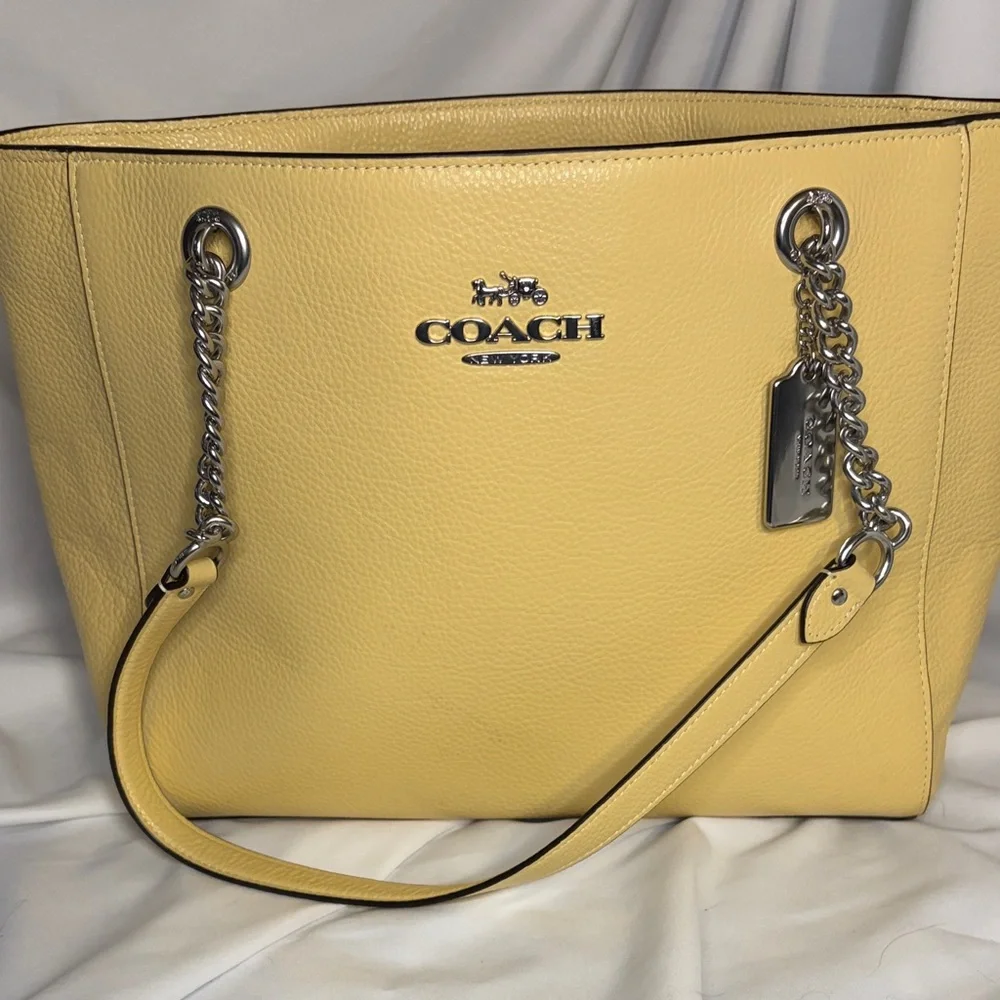Coach Lemon Yellow Leather Tote