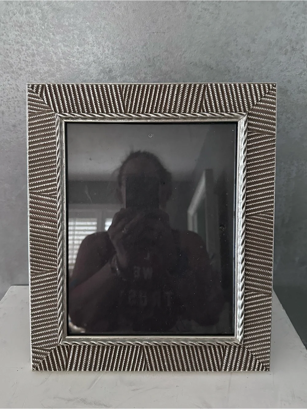 Silver TEXTURED Wood Picture Frame For 8 x 10 Picture