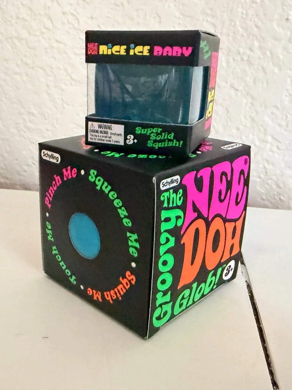 Authentic Groovy Nee Doh Glob and mini Nice Cube