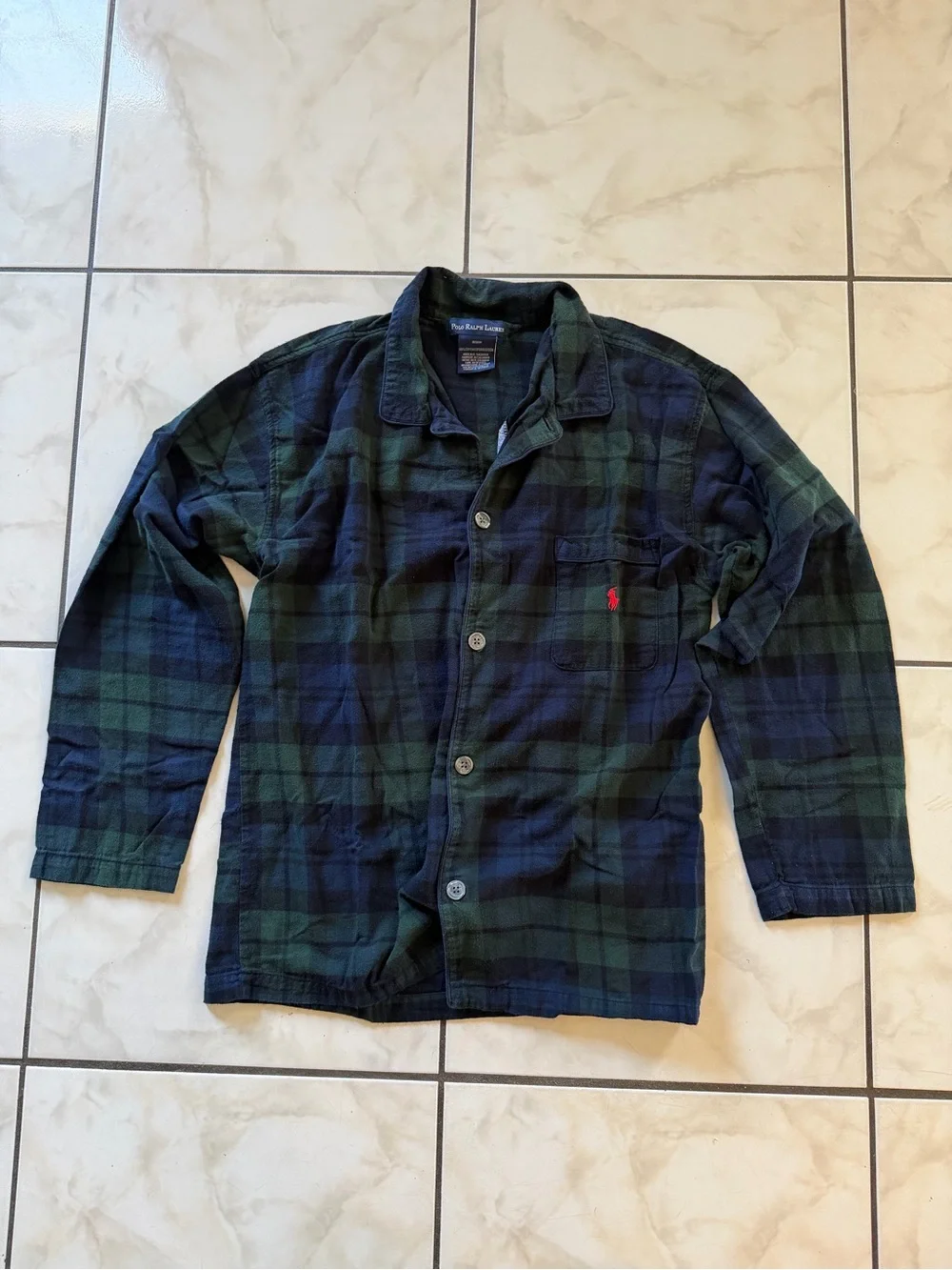 Polo by Ralph Lauren Two Pc Pajamas Green / Blue plaid size medium