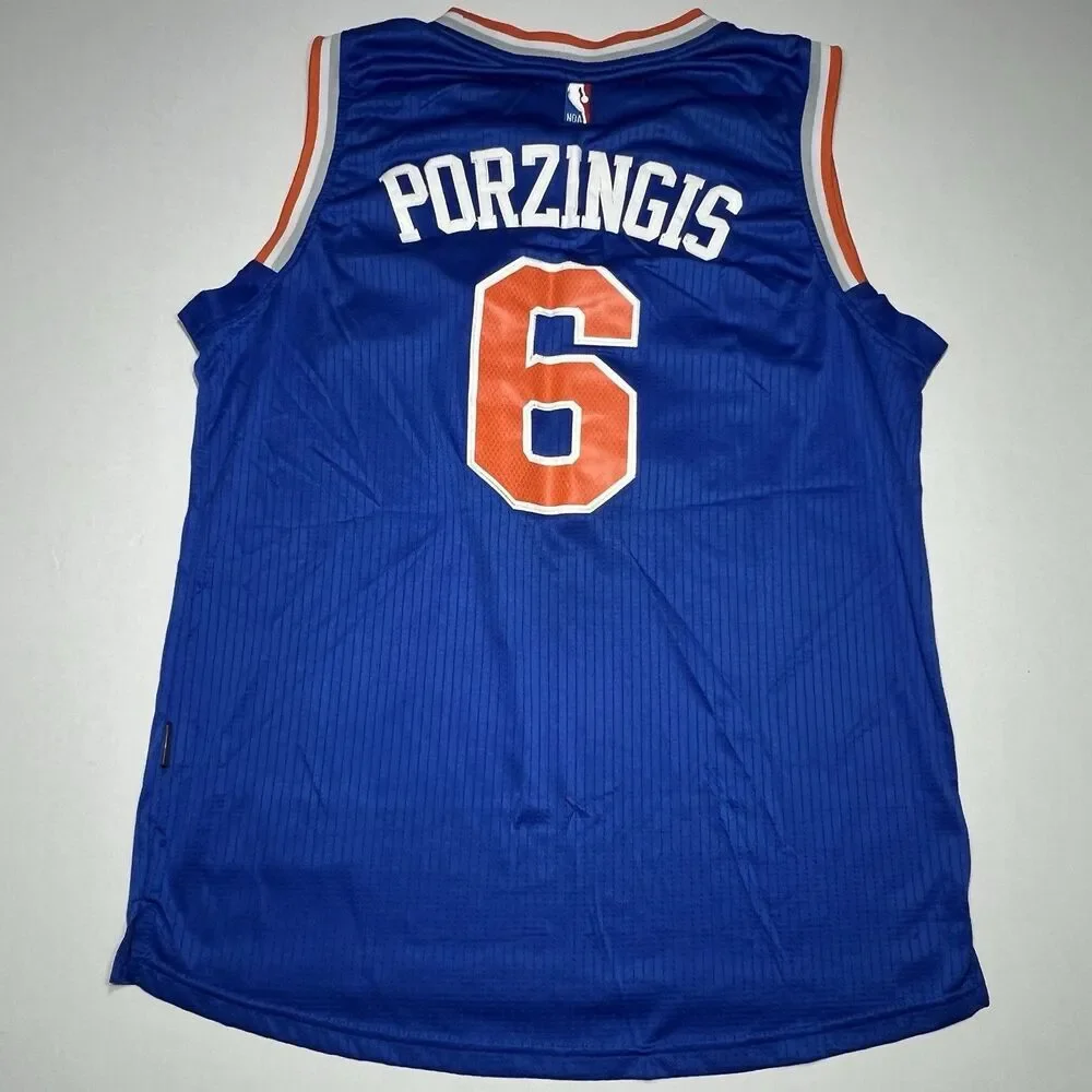 Adidas New York Knicks Kristaps Porzingis #6 Jersey NBA Adult Size M/Lengh+2”