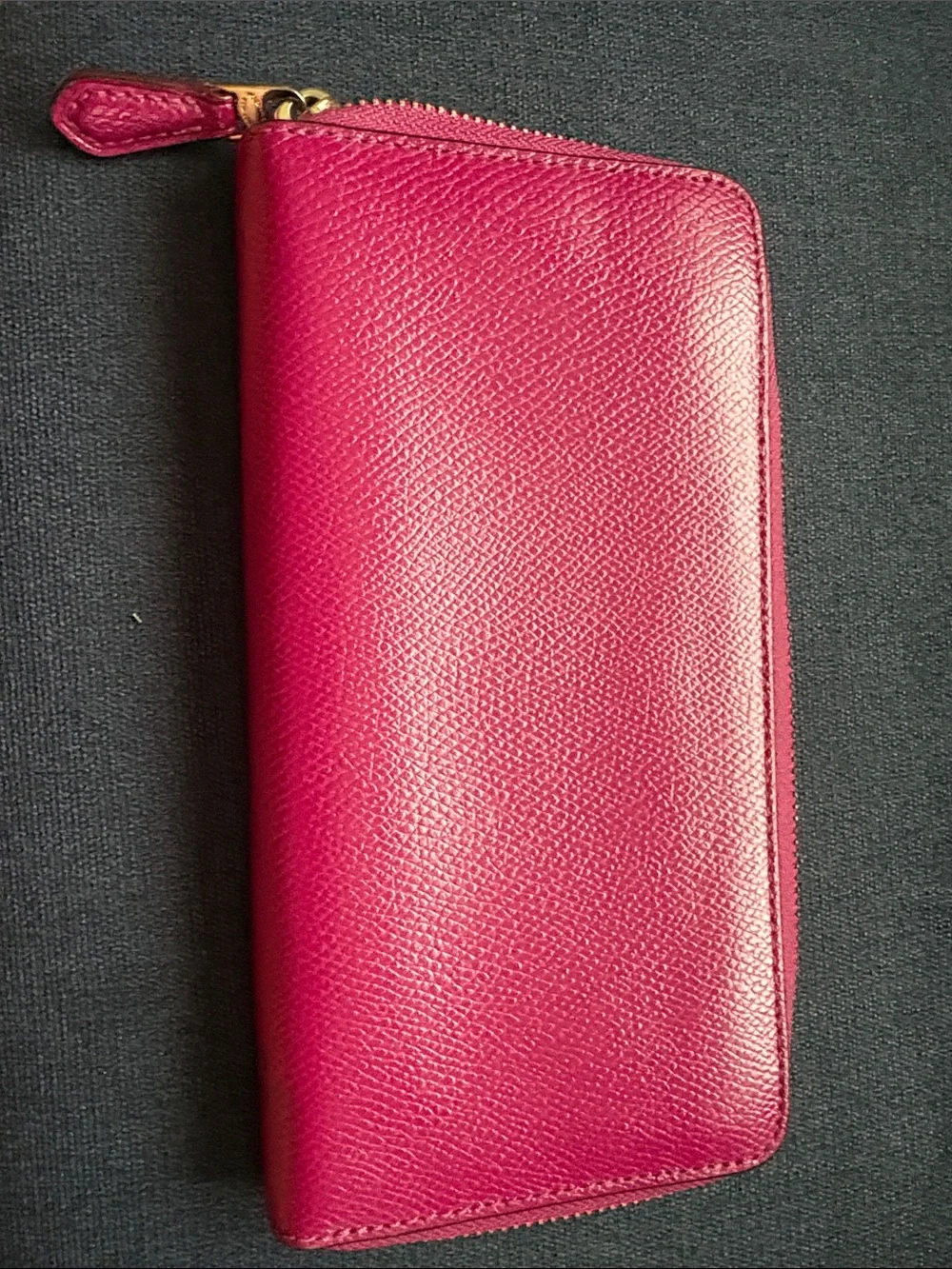 Coach leather zip