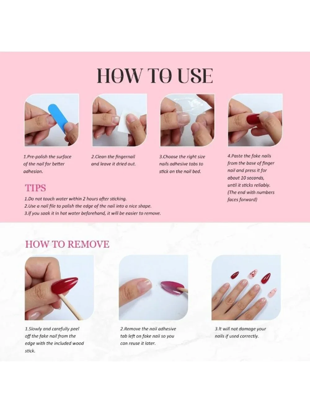 Handmade Short Press-On Nails with 3D Lollipop & Star Designs, Pink White