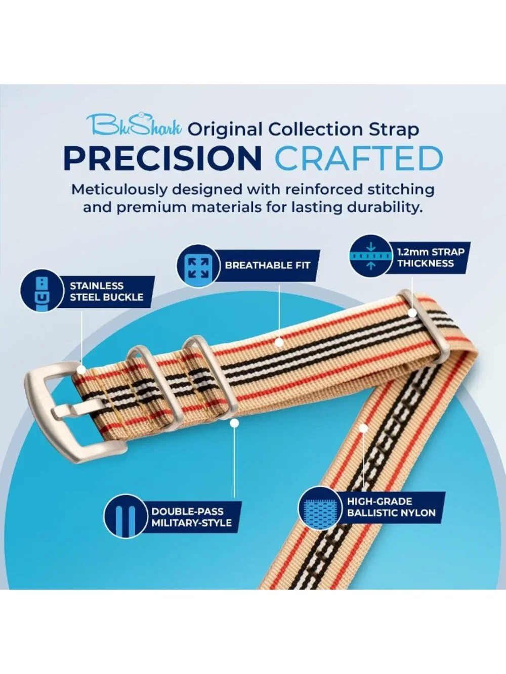 Military-Style Waterproof Watch Strap | Durable, Adjustable, Fashionable