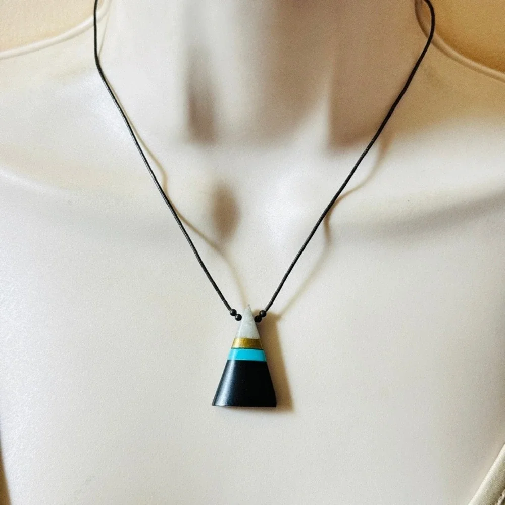 VTG Native American Turquoise Necklace Natural Beaded Liquid Sterling Silver 925