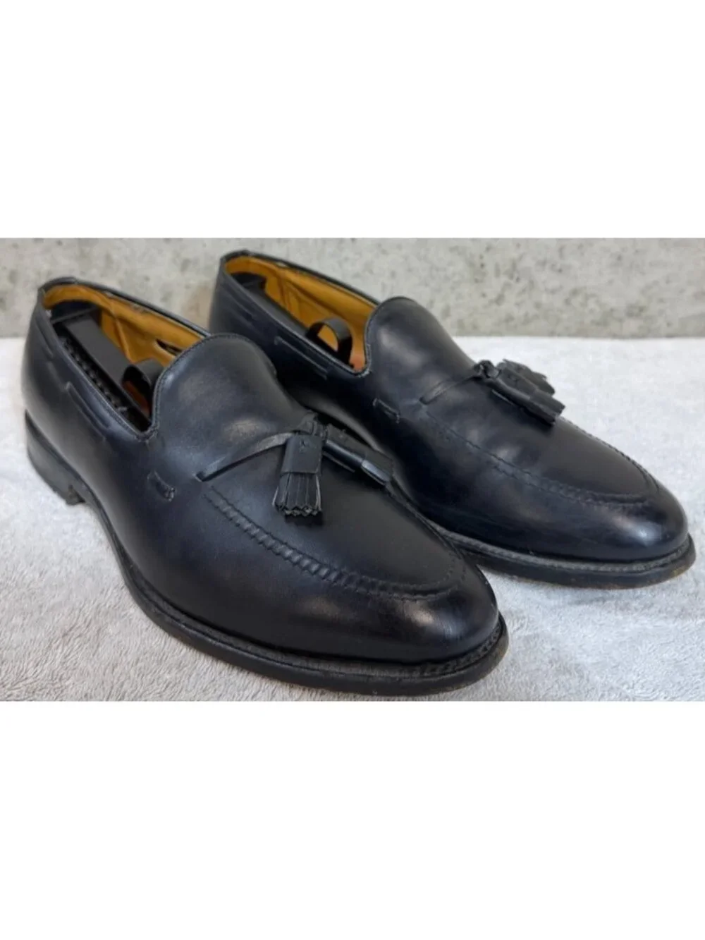 Allen Edmonds Iconic GRAYSON Mens Black Leather Tassel Loafers 11D Made in USA