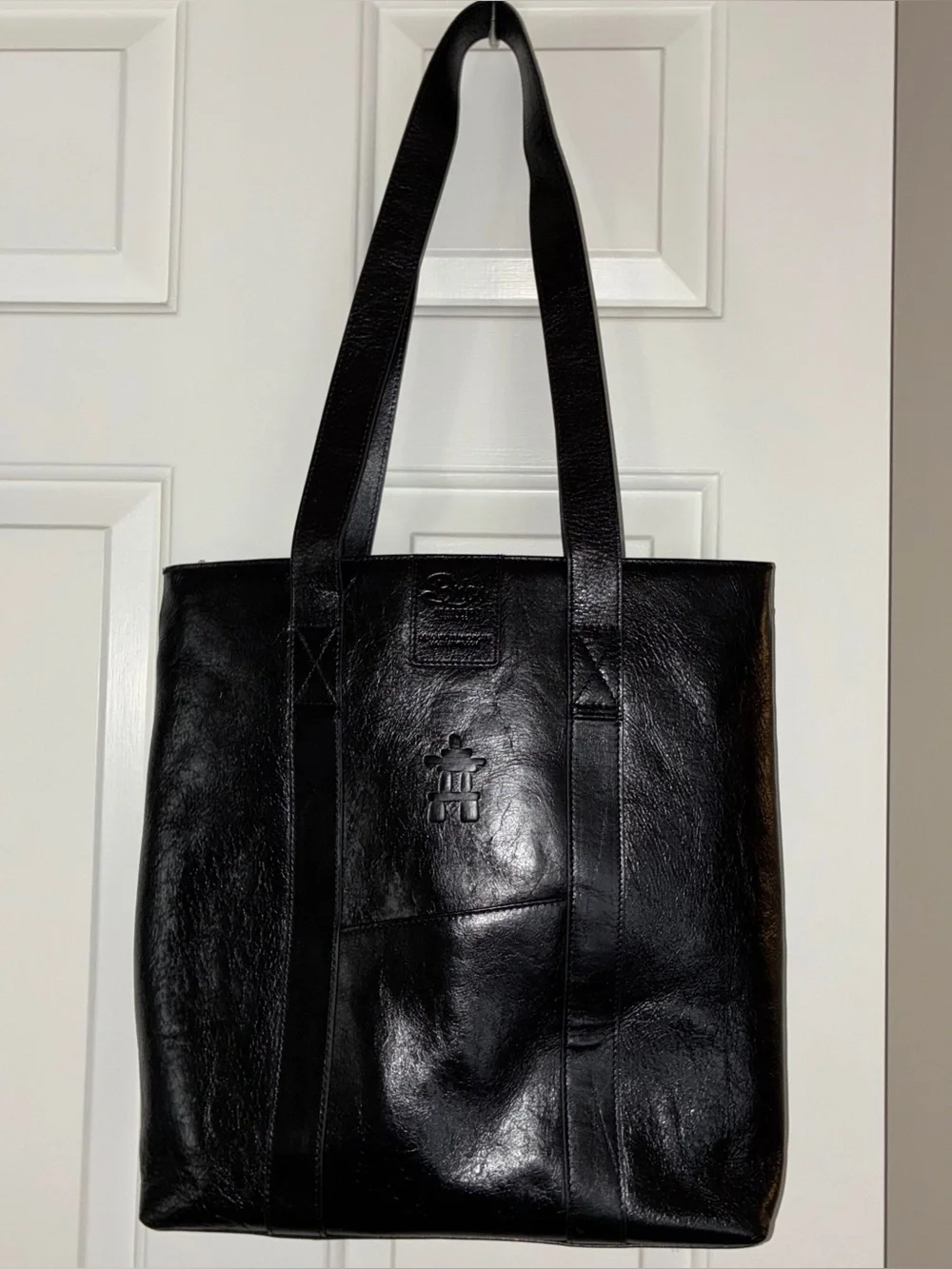Like New Bros Leather Supply Company Large‎ Black Leather Tote Bag - Classic