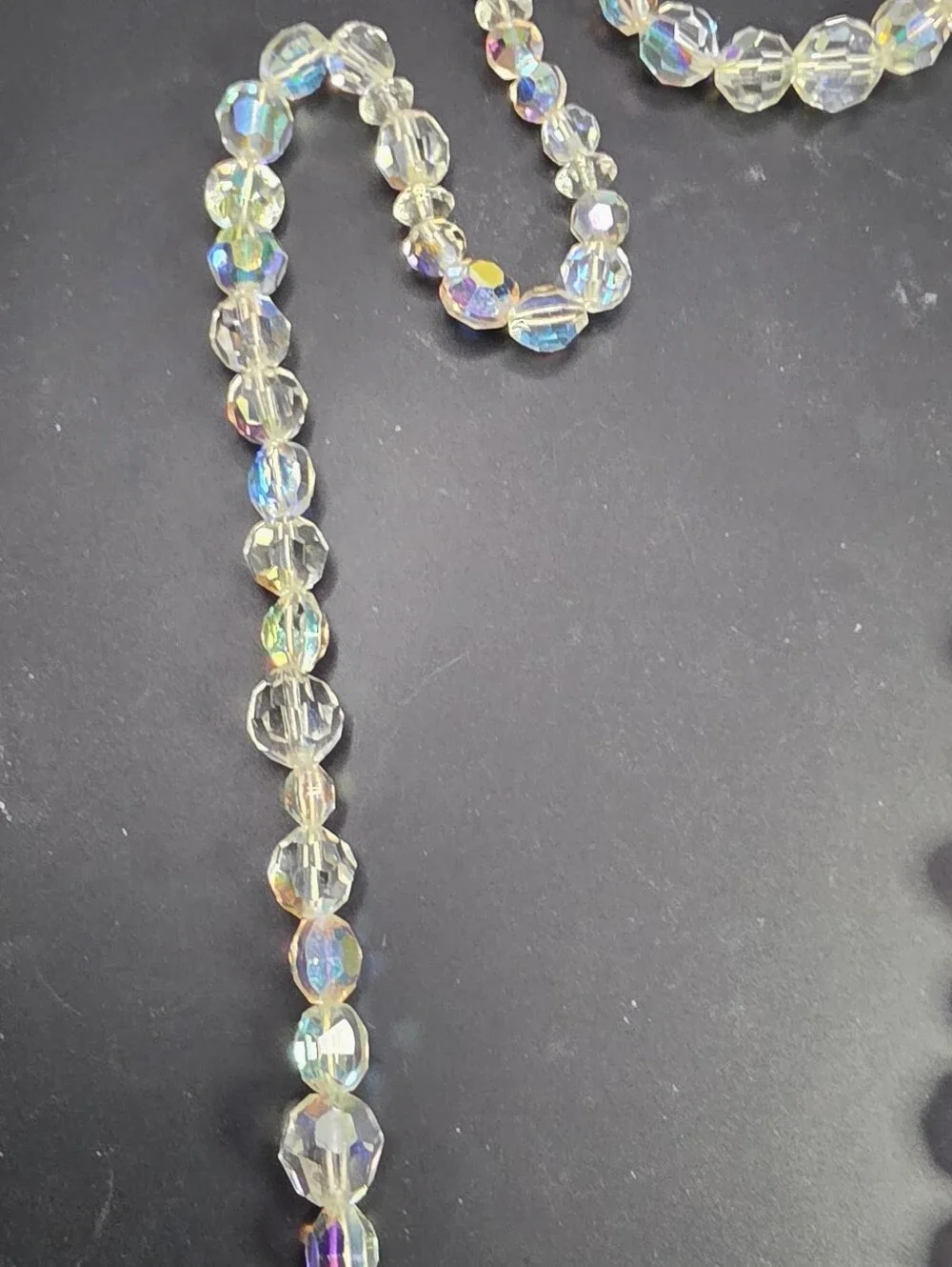 Aurora Crystal Bead Necklace - Iridescent Clear