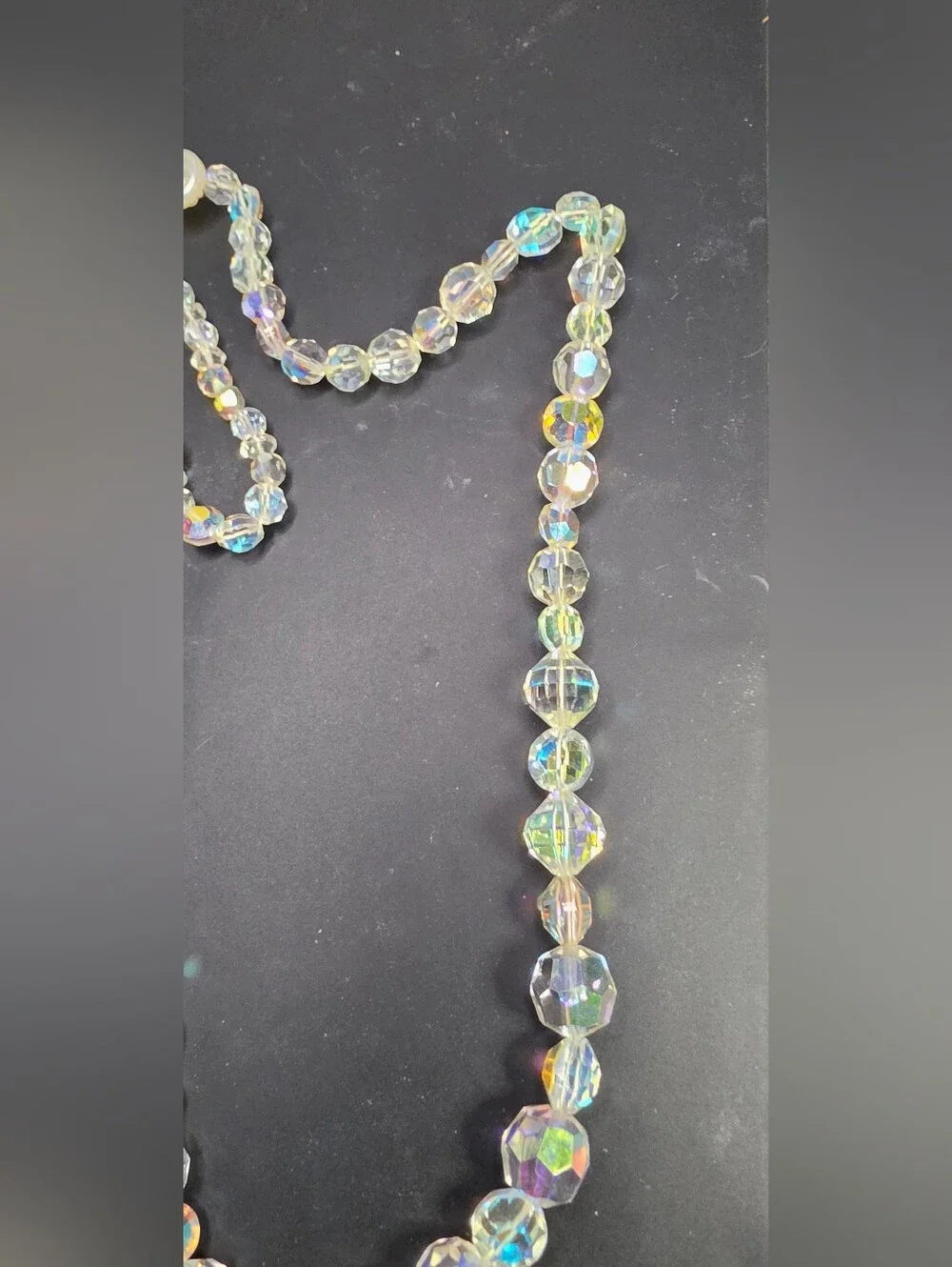 Aurora Crystal Bead Necklace - Iridescent Clear