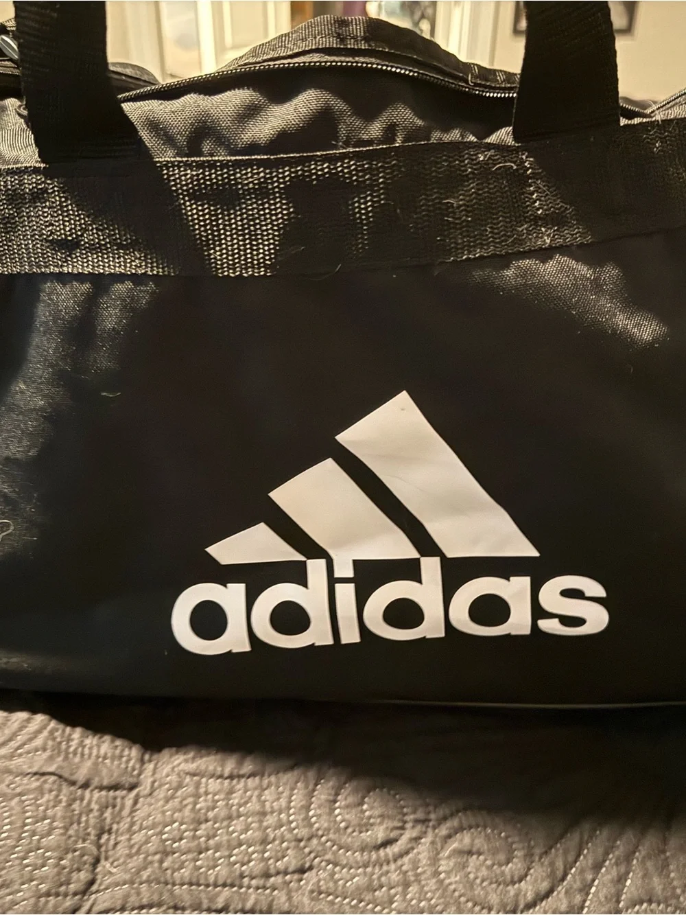 adidas Black and White Logo Men’s Duffel Bag