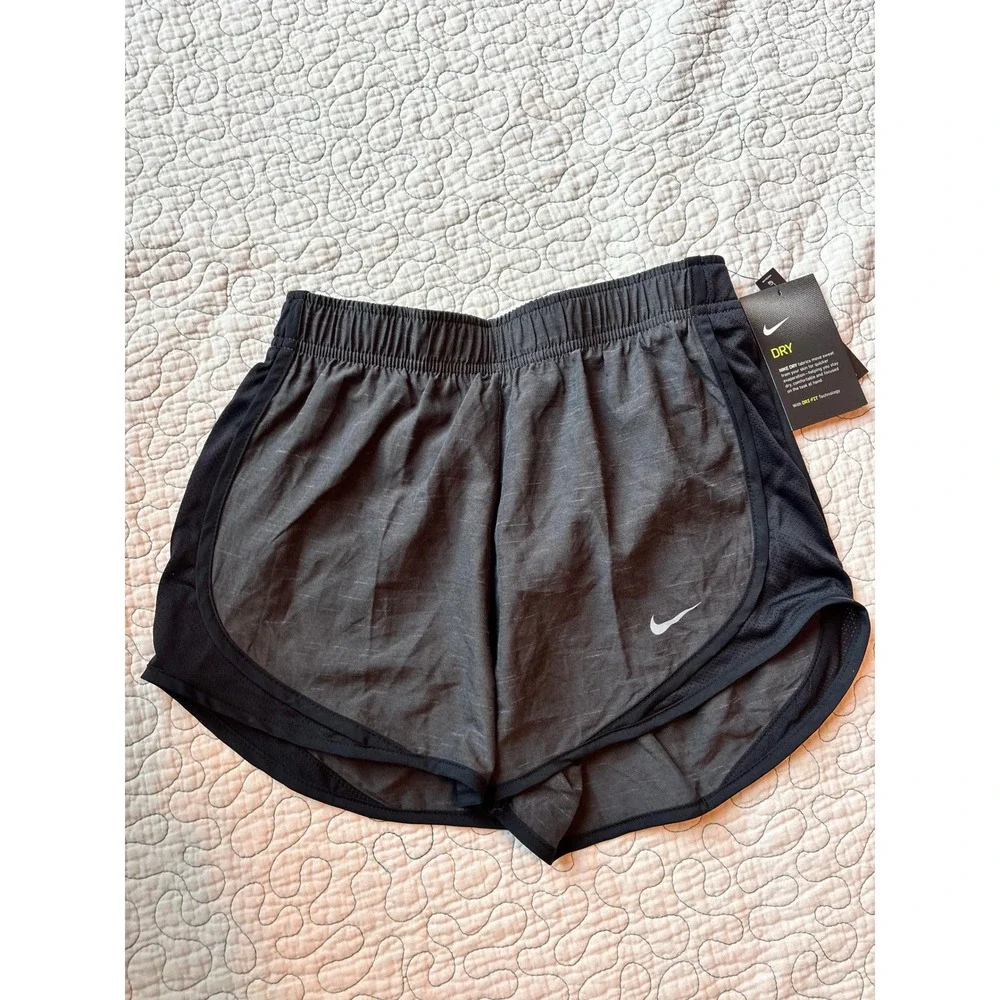 Nike Womens Dri-FIT Tempo Running Shorts Gray Black Size XS