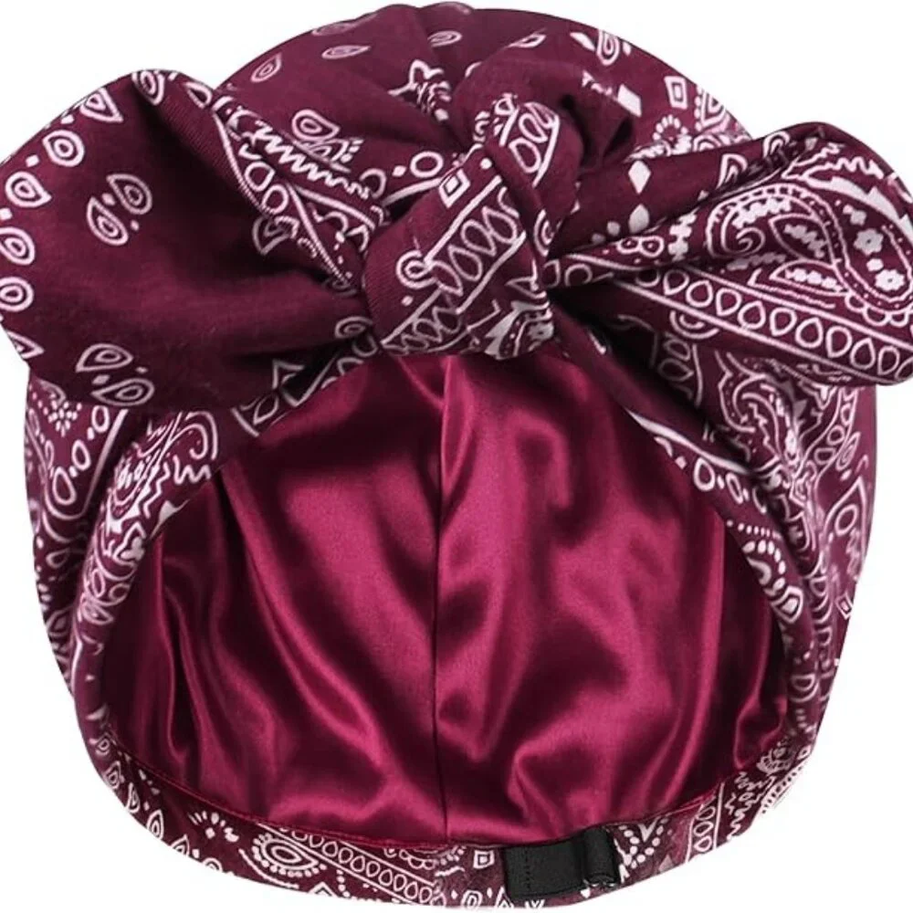 Satin Lined Beanies for Women Chemo Headwear Silky Lined Cotton Sleeping‎ Cap