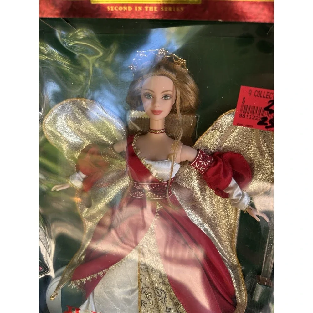 Holiday Angel Barbie 2nd in Series Red Dress Blonde Mattel 2001 NRFB 29769