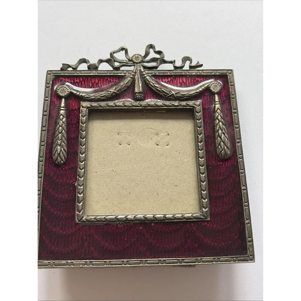 Vintage 1989 Terragrafics magenta/fuchsia Enamel‎ Square Small Picture Frame
