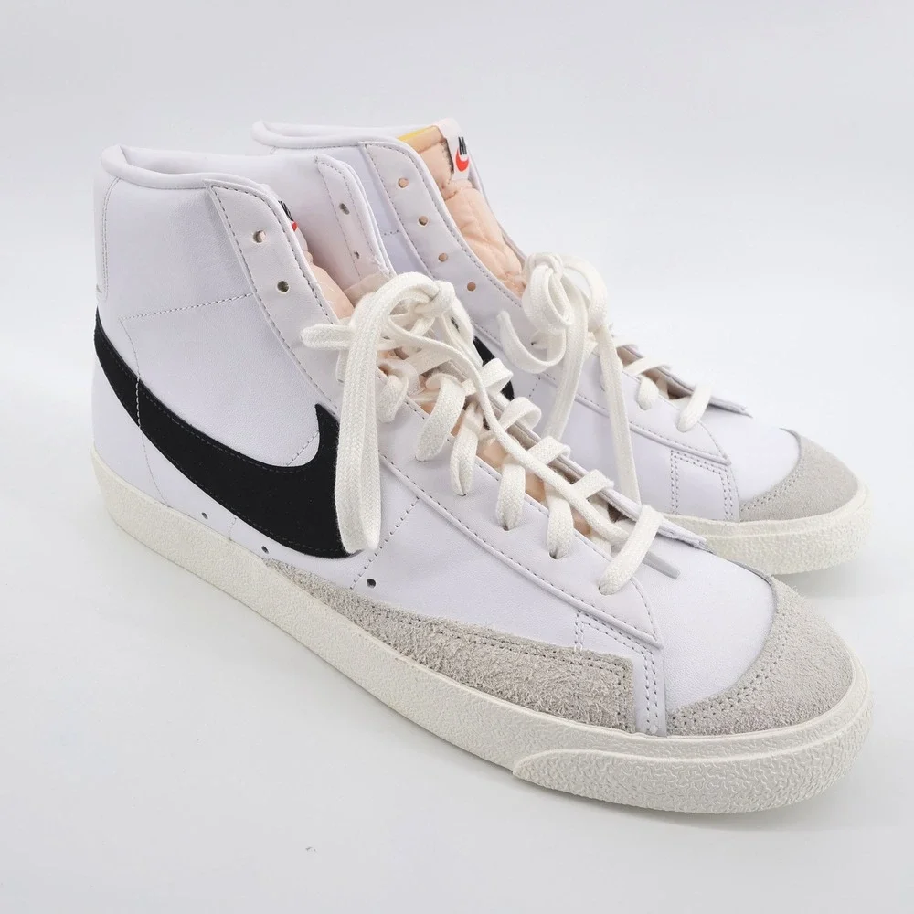 NEW Nike Blazer Mid 77 Vintage Sneakers White Black High Top Mens Size 13