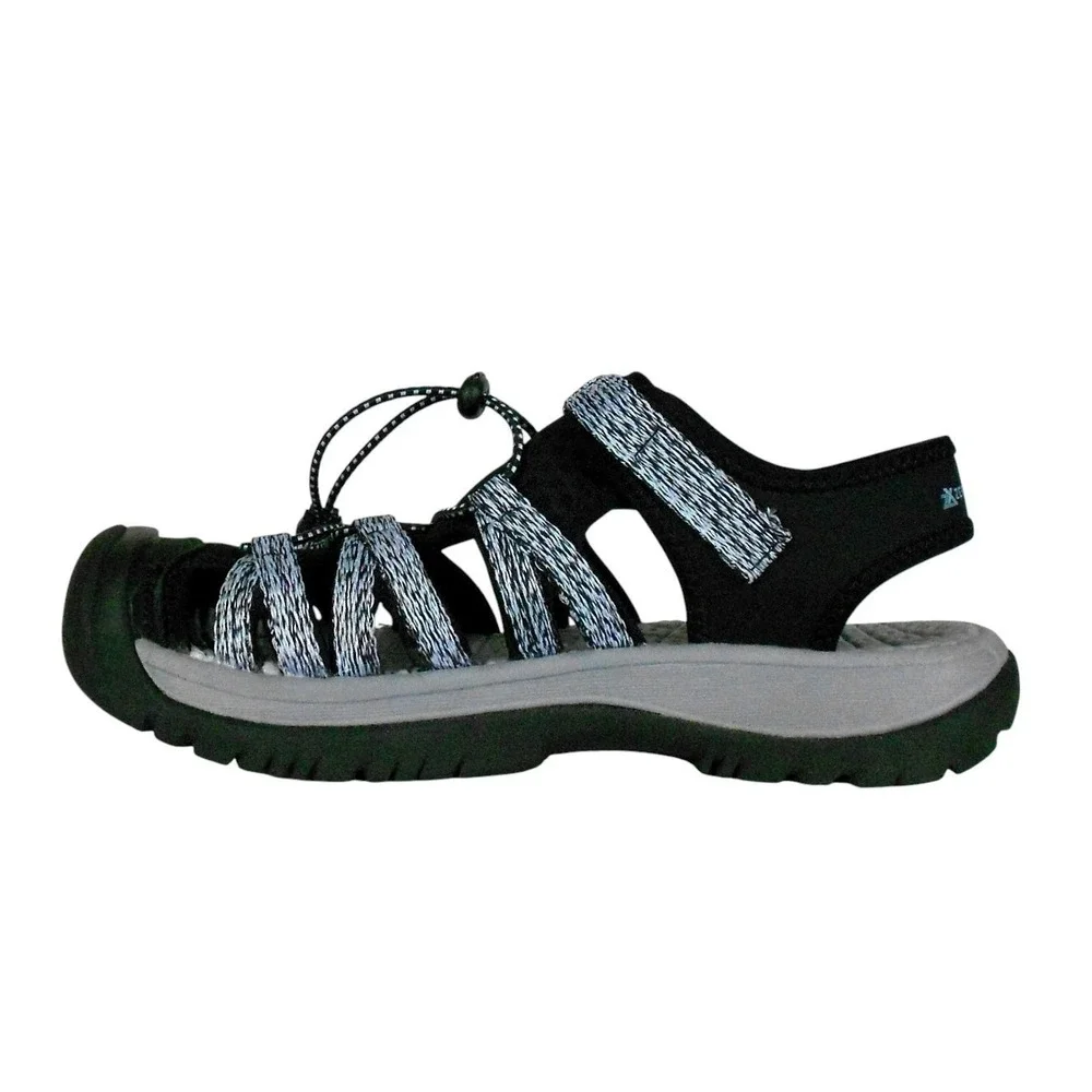 ZeroXposur Water Sandals Womens 7 Black Gray Toe Protection Lace Up River Hiking